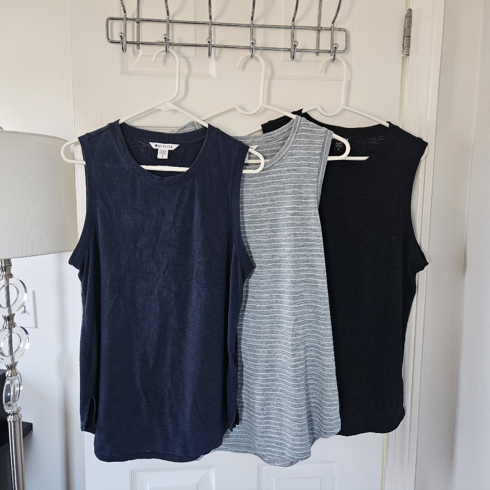 Athleta Striped Sleeveless Tank Tops. OFFERED AS A Set of 3 for the price.